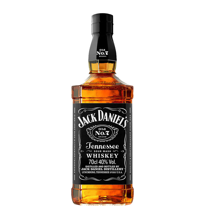 Jack Daniels Tennessee whiskey van 3 liter in een vierkante fles met zwart etiket.